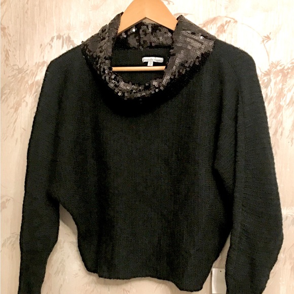 🦃 Charlotte Ruse Black Sequin Cowl Neck Dolman Sweater L NWT. - Picture 11 of 14